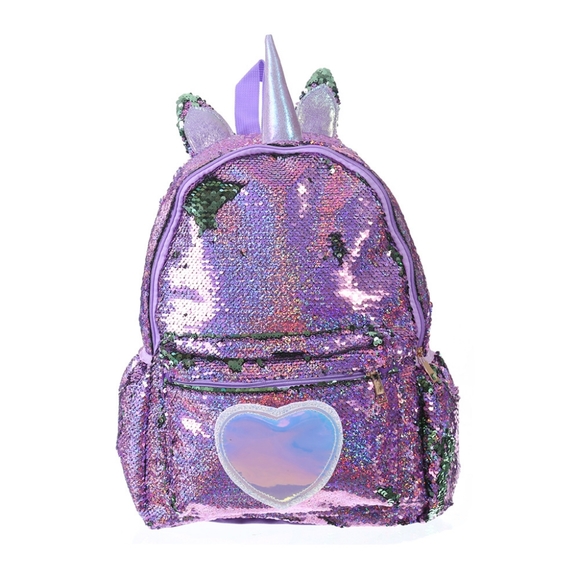 NWT UNBRANDED Sequin Unicorn Toddler Princess Backpack Bag - Picture 2 of 8